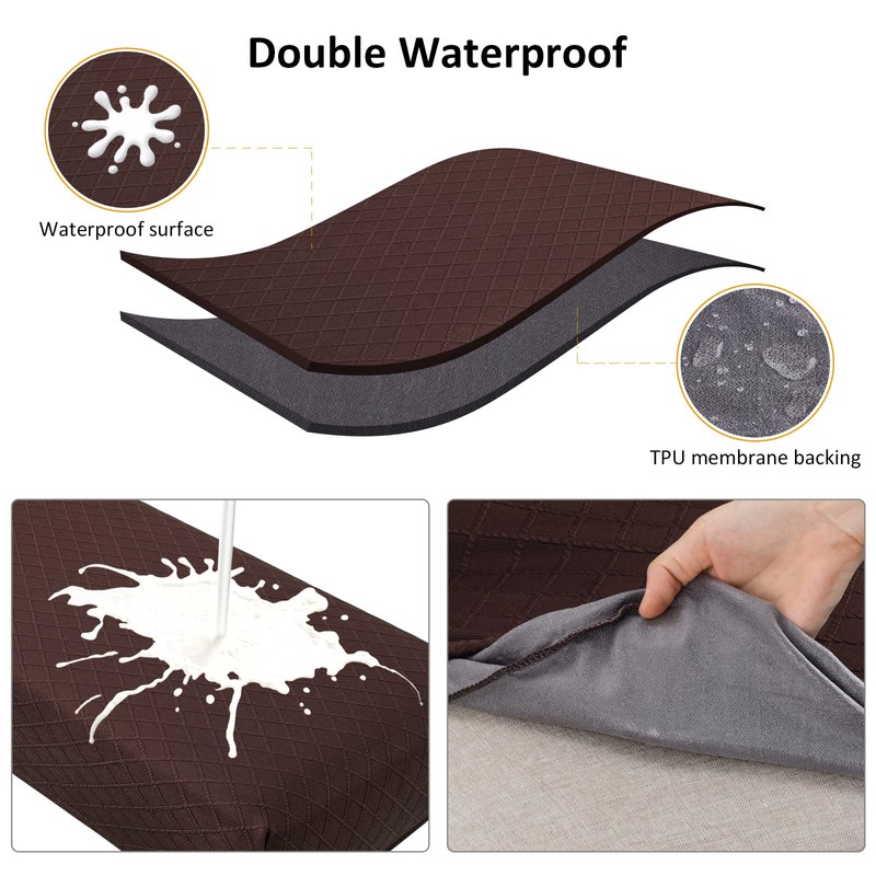 Fuloon Waterproof Dining Bench Cover, Removable Bench Slipcover Washable Bench