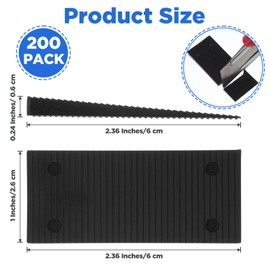 200 Pcs Black Plastic Heavy Duty Leveling Shims & Wedges, Multi-Purpose Anti-Skid Adjustable Furniture Levelers for Tables, Toilets, Cabinets, Beds, Refrigerators, Heavy-Duty Furniture