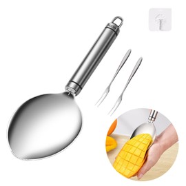 3Pcs Mango Slicer Fruit Fork Kit, Watermelon Cutter Slice, Stainless Steel Kitchen Fruit Cutter Slice Tool