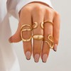 ANGLEQUEEN Gold Chunky Rings Set for Women Open Stacking Knuckle