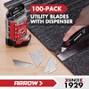 ARROW 100-Pack SK2 Utility Knife Blades, Premium Tempered Steel Box