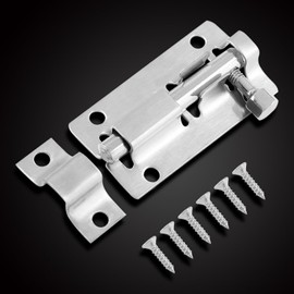 Jiozermi 20 Packs Barrel Bolt Latch, 2" Length and 1" Wide Slide Latch Lock, Stainless Steel Gate Latch with Mounting Screws