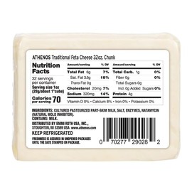 Athenos Traditional Feta Cheese Chunk, 32 oz.