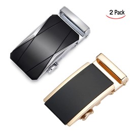 Jzhen Pack of 2 Men's Belt Buckles 40 mm Metal Belt Buckle Automatic Buckle Interchangeable Buckle for Belt Change Belt