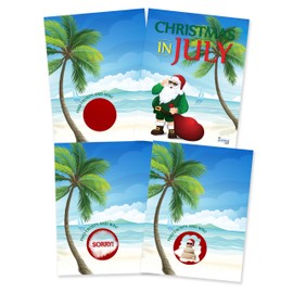 My Scratch Offs - Christmas in July Scratch Off Game Cards Set of 26 for Party Supplies, Christmas Cards, Beach Theme, Beachy Family Entertainment, Business Promotion, Prizes & Rewards