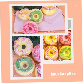 Mikinona 4pcs Relaxing Bath Sea Shower Salt Balls in Doughnut Shape for Skin Care Random Style