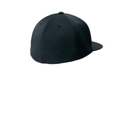 SPORT-TEK Unisex Flexfit Flat Bill Cap, Black, Large-X-Large