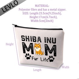 LEVLO SHIBA INU Mom Gifts SHIBA INU MOM Fur Life Makeup Bags SHIBA INU Lovers Gifts (SHIBA INU MOM)