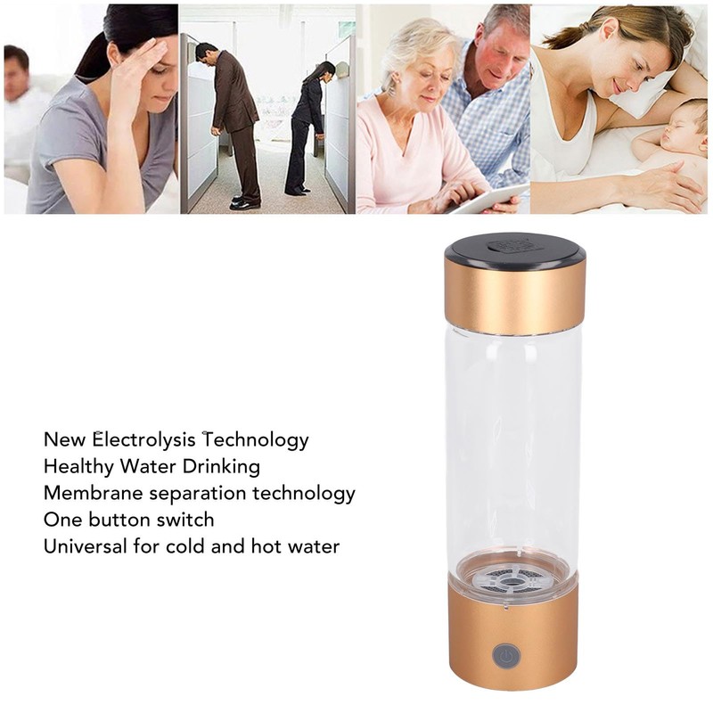 Hydrogen Water Generator, 410ML Hydrogen Production 1200-1400PB, Hydrogenated Water Bottle