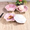Whitenesser Ceramic Sauce Dishes Set of 5,Japanese Pink Sushi Bowls
