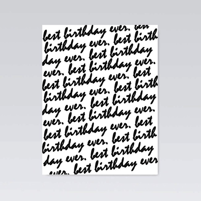 Quiplip Black and White Greetings Birthday Card, 4.25"x5.5",