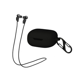 kwmobile Case & Strap Compatible with JBL Live Pro Plus Case - Cover & Cord Holder Set - Black/Black