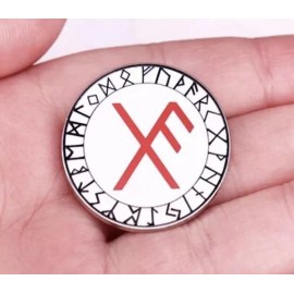 Pinstant Gibu Auja I Give Good Luck Protection Success Bind Norse Viking Rune Celtic Pin