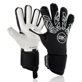 GK Saver Bravo WB04 Contact Pro Football Goalkeeper Goalie Gloves |Anti-Slip Grip Palms |Savefingers Technology |Goalkeeping Protection Size 6 to 11 (Bravo WB04, YF 6)
