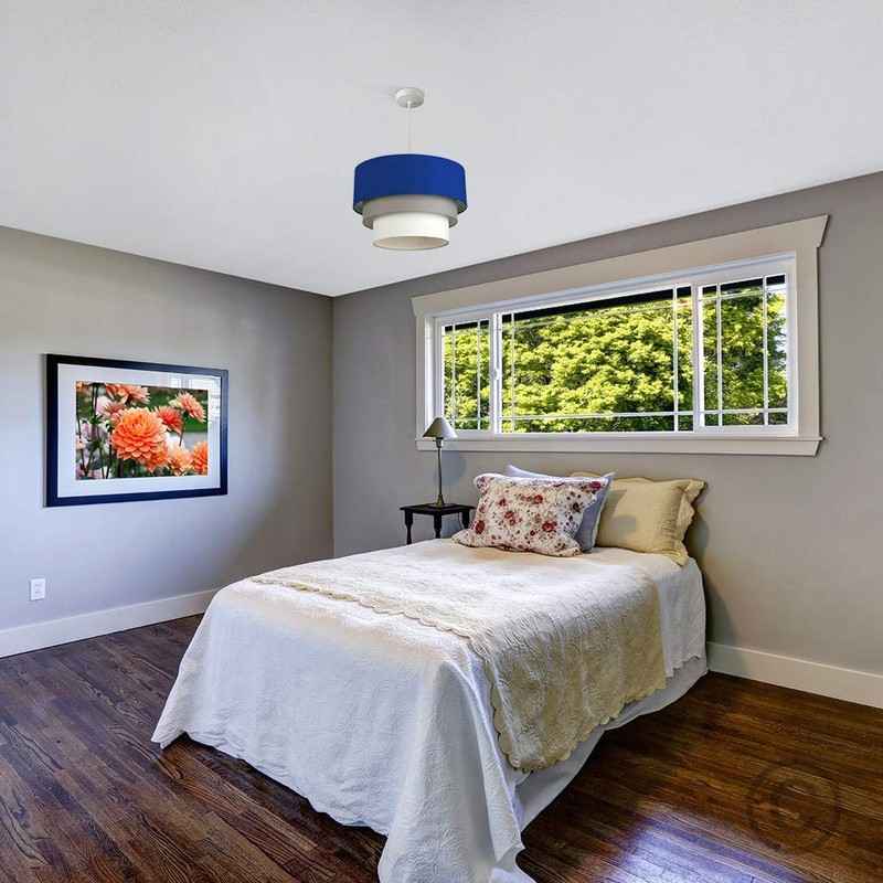 MiniSun | Round Modern 3 Tier Fabric Ceiling Pendant Light