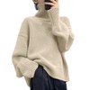 Bidason Women's Evolution Knit Rib Sweater, Turtle, Drop Shoulder, High