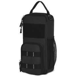 LAKE OF FIRE Small Tool Bag Pouch for Men with Multiple Pockets, Waterproof Heavy Duty Tool Bag Organizer with Zipper and Portable Handle (Black)