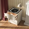 QHRAY Smart Nightstand with Drawer and Safe,Nightstand with Wireless Charging,