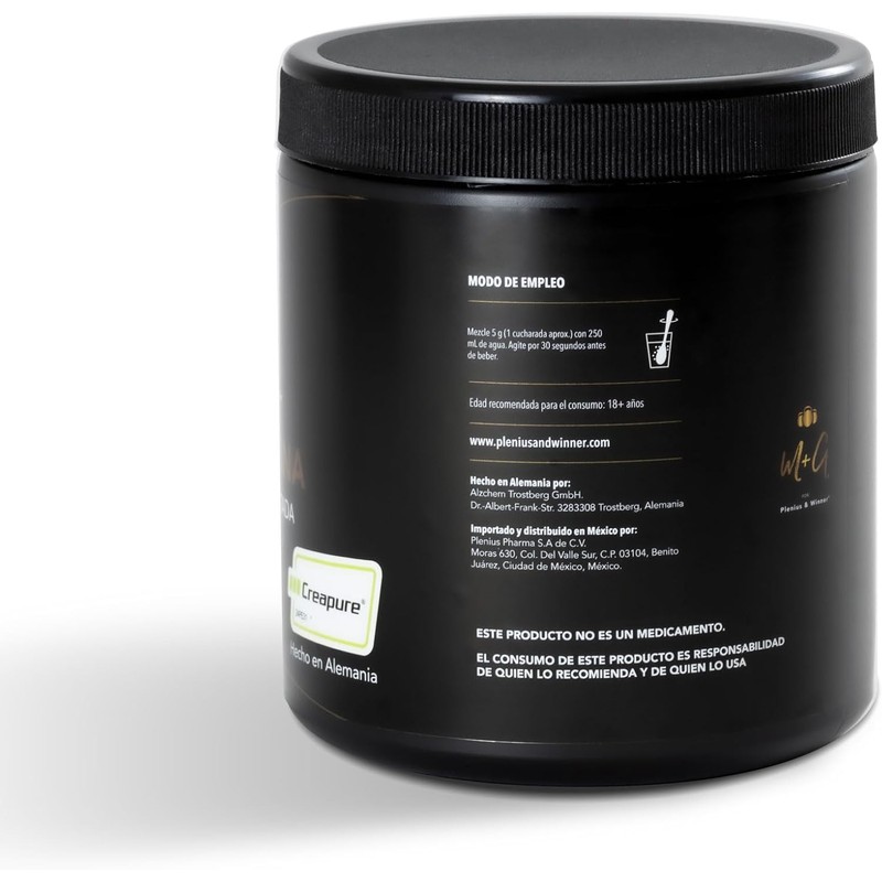Creatina Monohidratada Creapure PLENIUS & WINNER M+G® | Suplemento alimenticio