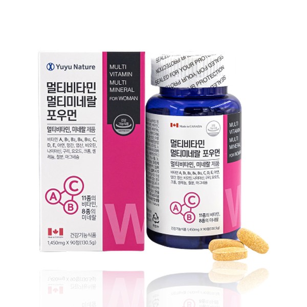 Yuyu Nature Women&#39;s Multi-Vitamin Complex Mineral Canada Comprehensive Nutrient 90 Tablets, 3 Months Supply / 유유네이처 여성 멀티 비타민 복합 미네랄 캐나다 종합 영양제 90정 3개월분
