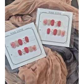 Handmade Nail Tips*Kids Nails Lovely Heart Nails - I agree to the required reading (exchange, refund, shipping) / 수제네일팁*키즈네일 러블리하트네일 - 필독사항(교환환불,발송)동의합니다