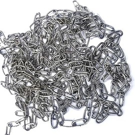 KAIISSA Stainless Steel Chain Strong, Heavy Duty Welded Chain Links for Hanging Fences, Walking with the Dog Chain, Swivel Chain, Drying the Laundry Chain, Maximum Load 15 kg, 1.5 mm - 10 m