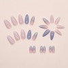 MERVF Almond Press on Nails Medium Fake Nails Glitter French