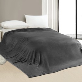 Oversized Blanket 120x120 Inches, Giant Huge Blanket 10'x10' Blanket for Bed, Sofa,Travel and Camping, Extra Large Big Soft Blanket Fits The Whole Family and Outdoor Campaign, Dark Grey 10x10 Blanket