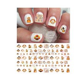 Owl Thanksgiving Nail Art Decals (Set of 88)
