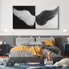 YONICA Black and White Angel Wings Wall Art, Large Modern