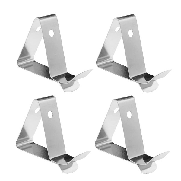 4 Pcs Silver Stainless Steel Thermometer Probe Clips Pot Cup