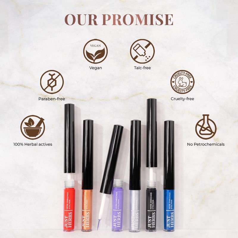 Just Herbs Eyeliner Waterproof and Smudge Proof, Long Lasting Eyeliners