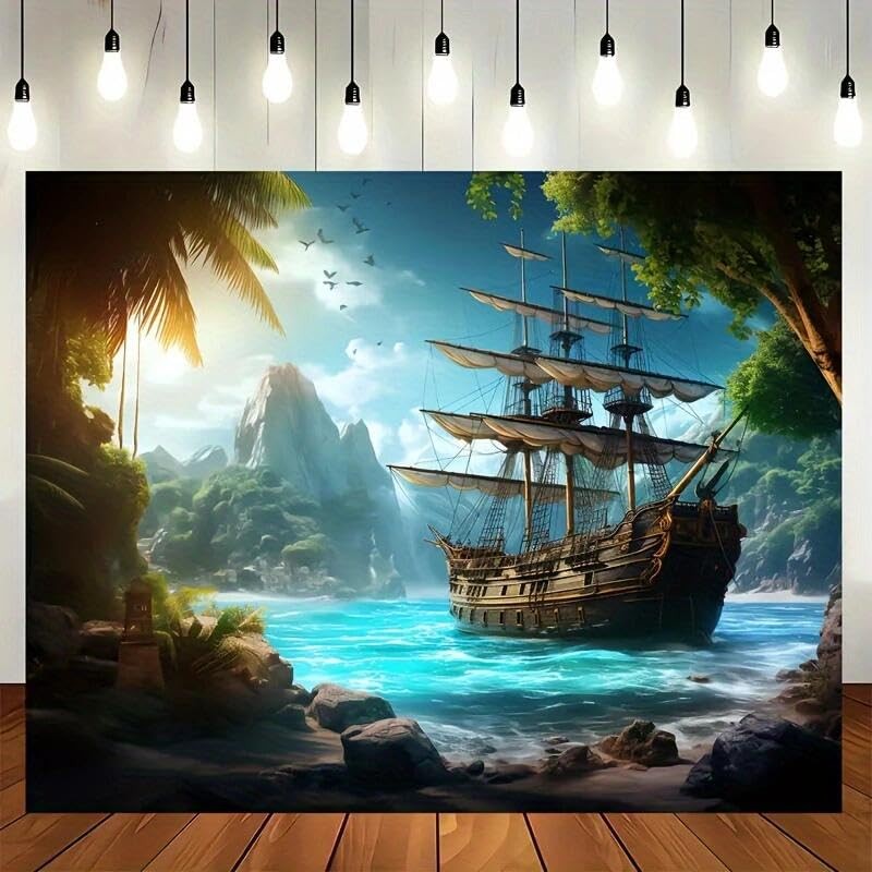 FENDROM Nautical Tapestry Decor Ghost Sailboat Wall Art Aesthetics Pirate