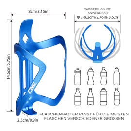 CNC Bicycle Bottle Holder, Bicycle Drink Holder, Water Bottle Holder for Road Bike/MTB/Mountain Bike, Blue