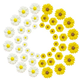 100PCS Resin Daisy Flower for Crafts Dollhouse Miniatures Resin Mini Things Tiny Daisy Flowers for Fairy Garden Dollhouse Micro Landscaping Decoration 3size (Daisy Flowers)