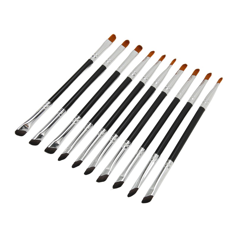 10pcs Sickle Eyeliner Brush Double Ended Sickle Eyeliner Detail Brush