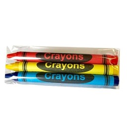 POS PAPER USA Premium Cello Crayons - 180 Sets of 3-Packs in Cello (540 Bulk Crayons) - 3 Colors Red, Yellow and Blue