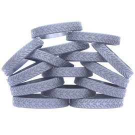 15 Gray Tire Tread Silicone Wristbands