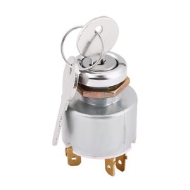 12 V Ignition Switch, Engine Start Switch Ignition Control Switch Car 3 Position On/Off Start Ignition Lock Control Waterproof with 2 Keys Universal for Motorcycles Boats Tractor Trailer