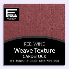 Red Wine—12x12 Textured Cardstock | 80lb Textured Red Scrapbook Paper | Premium Cardstock for Cricut Cutting | 25 Sheets