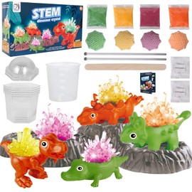 Crystals Breeding Experiment Set for Children, 4 Colours Dinosaur Crystals Experiment Box, Waxing, Growing, Scientist Toy, Gifts for Boys and Girls