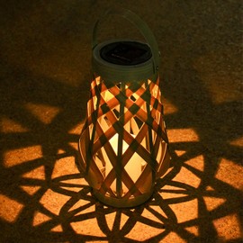 Bright Solar Outdoor Lights | Outdoor Lights Natural Solar Lights,Rattan Lantern Vintage Portable for Traveling Camping