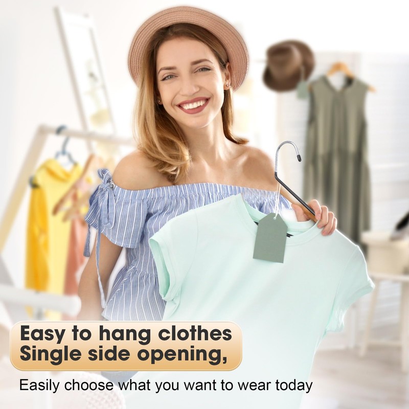 Treela 100 Pack Open Ended Pants Hangers, Metal Non Slip