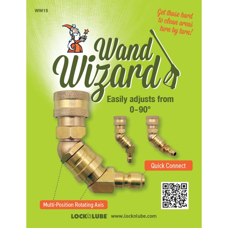 Wand Wizard Adjustable Pressure Washer Attachment Nozzle - Rotating Adjustable