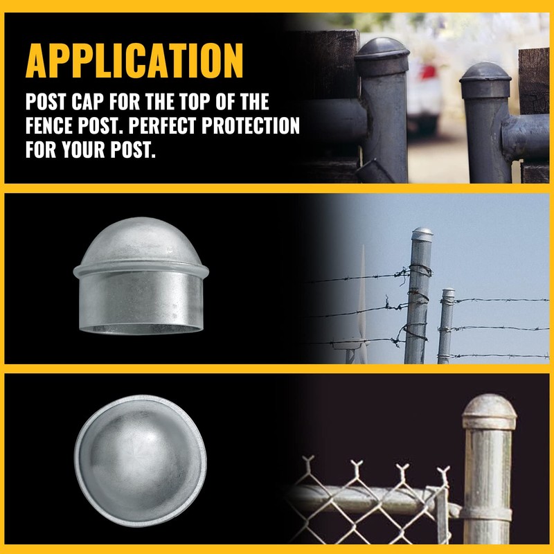 VIVIDA 1-3/8" Fence Post Caps, Chain Link Post Caps, Galvanized