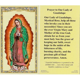 +Holy Card-"Prayer to Our Lady of Guadalupe"  *Prayer on Back-  (HC24-S5}+