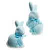 Raz Imports 2024 Easter 7.25" Pastel Blue Flocked Bunnies, Assorted