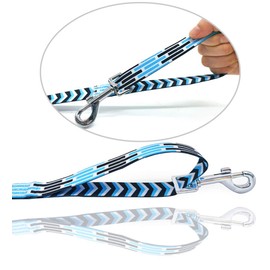 Mycicy Colorful Nylon Long Dog Leash Obedience Recall Training Agility Lead，12ft 20ft 30ft 50ft Training Leash for Small Medium Large Dogs, Pattern Printer Blue 30Ft