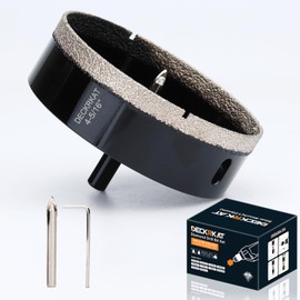 4-5/16 inch Diamond Hole-Saw Bits with Pilot Drill Bit -4-5/16" Diamond Tipped Tile Hole Saws with Guiding Bit Accurate Drilling for Porcelain Tile Ceramic Pottery Granite Stone Glass Bottles 110mm.