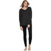 Felina Ladies’ Velour Lounge Set (Black Heather, Medium)